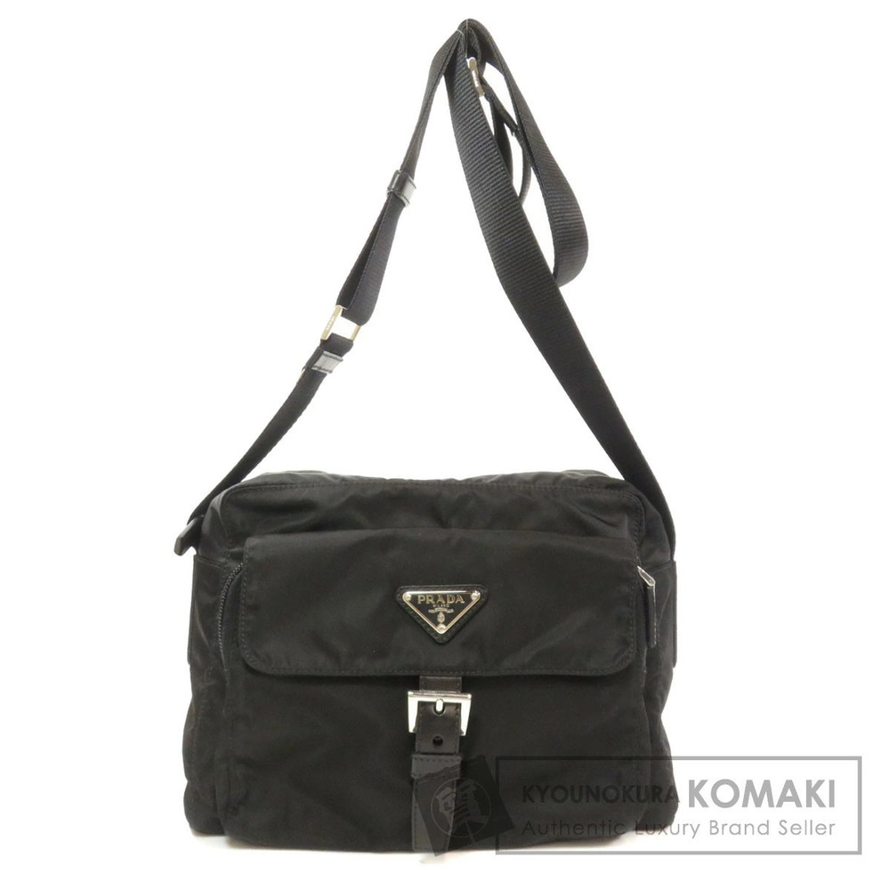 Prada Tessuto Crossbody Plate Shoulder Bag